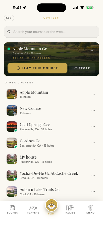 Course library: all 18 holes mapped