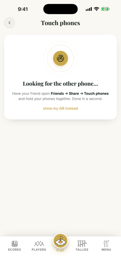 Touch phones to add a friend