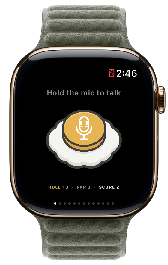 Hold-the-mic voice screen on Apple Watch